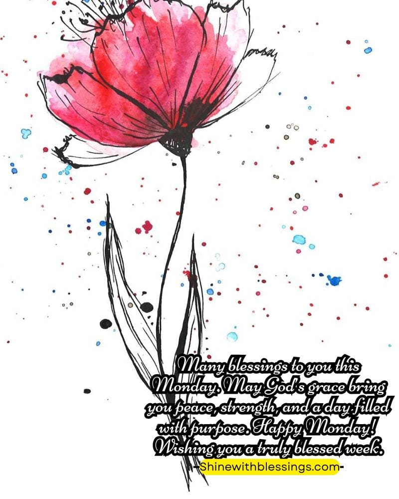 Happy Monday Blessings with flower