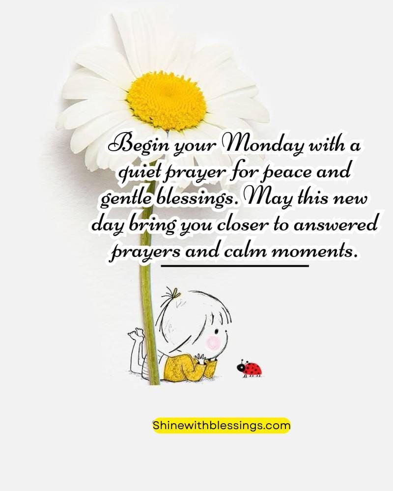 Monday Prayers and Blessings with praying hand in the background