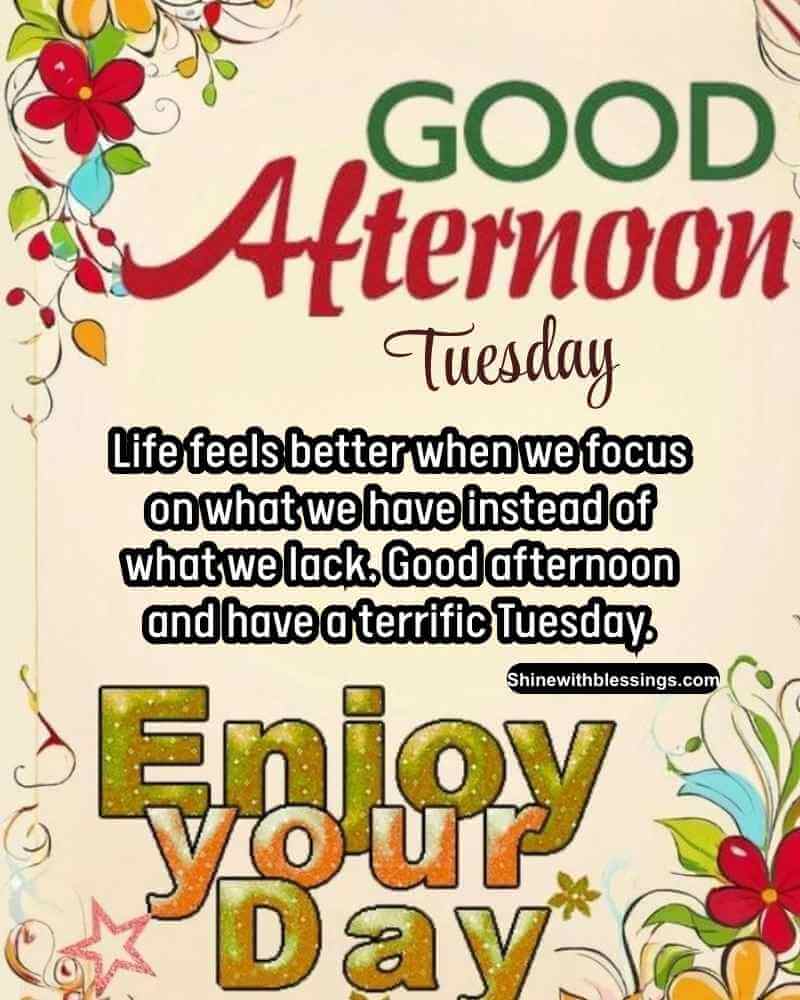 Tuesday Afternoon Blessings and Prayers