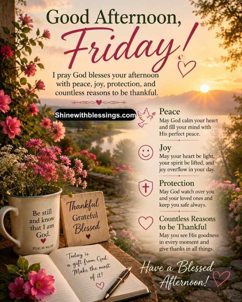 95+ Beautiful Friday Afternoon Blessings and Prayers