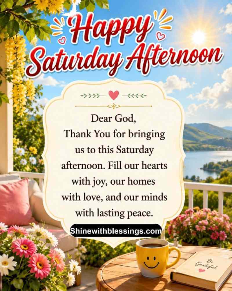 Saturday Afternoon Prayers and Blessings