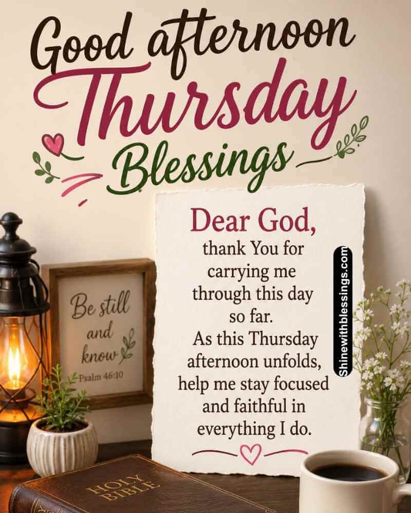 100+ Thursday Afternoon Blessings and Prayers